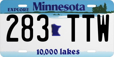MN license plate 283TTW