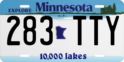 MN license plate 283TTY