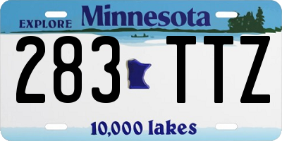 MN license plate 283TTZ