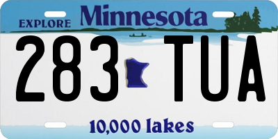 MN license plate 283TUA