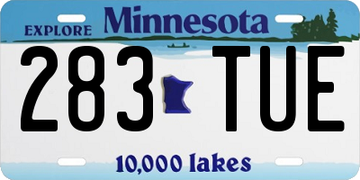 MN license plate 283TUE