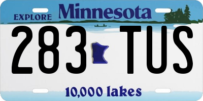 MN license plate 283TUS