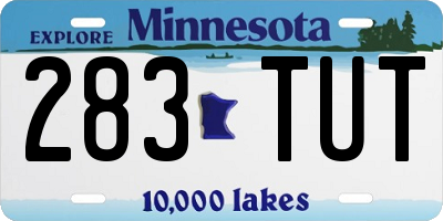 MN license plate 283TUT