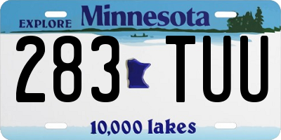 MN license plate 283TUU