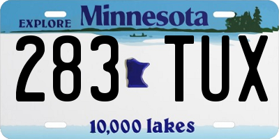 MN license plate 283TUX