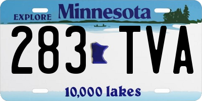MN license plate 283TVA