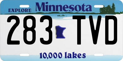 MN license plate 283TVD