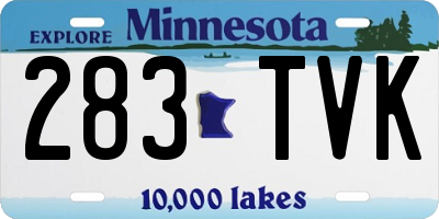 MN license plate 283TVK
