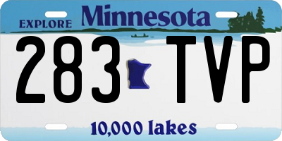 MN license plate 283TVP