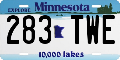 MN license plate 283TWE