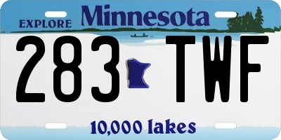MN license plate 283TWF