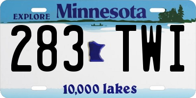 MN license plate 283TWI