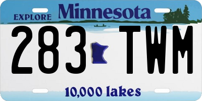 MN license plate 283TWM