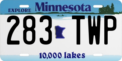 MN license plate 283TWP
