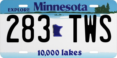 MN license plate 283TWS