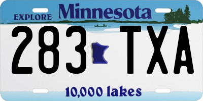 MN license plate 283TXA