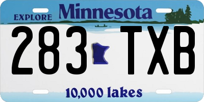 MN license plate 283TXB