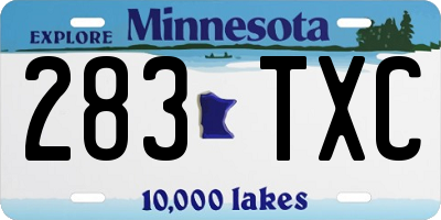 MN license plate 283TXC