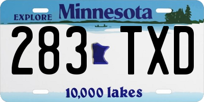 MN license plate 283TXD
