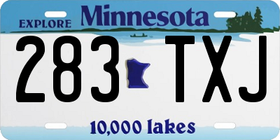 MN license plate 283TXJ