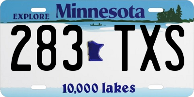 MN license plate 283TXS