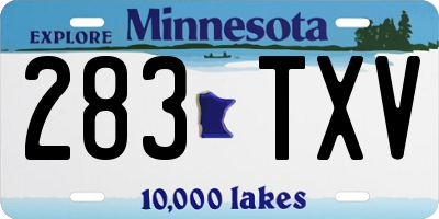 MN license plate 283TXV