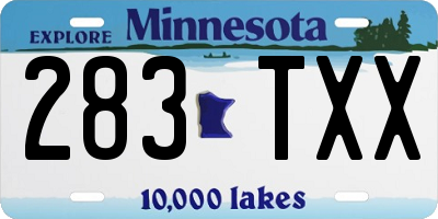 MN license plate 283TXX