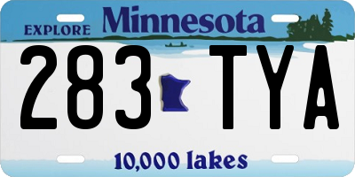 MN license plate 283TYA