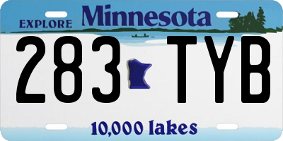 MN license plate 283TYB