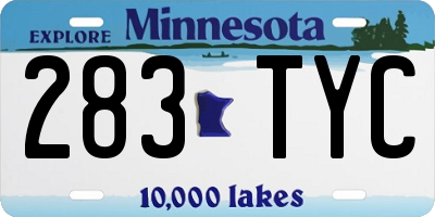 MN license plate 283TYC