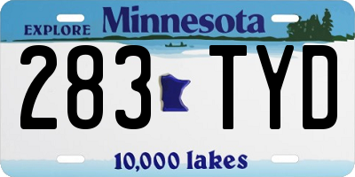 MN license plate 283TYD