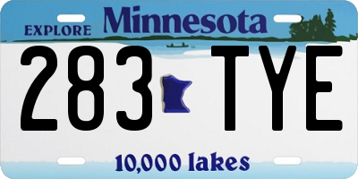 MN license plate 283TYE