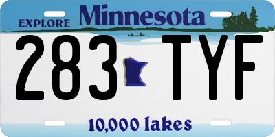 MN license plate 283TYF