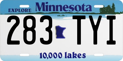 MN license plate 283TYI