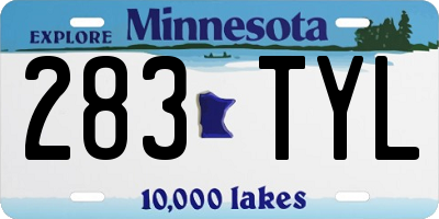 MN license plate 283TYL