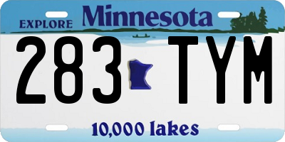 MN license plate 283TYM