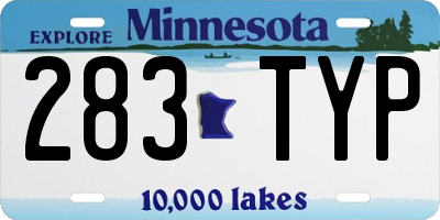 MN license plate 283TYP