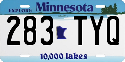 MN license plate 283TYQ