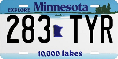 MN license plate 283TYR
