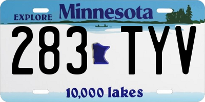 MN license plate 283TYV