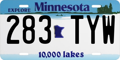 MN license plate 283TYW