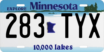 MN license plate 283TYX