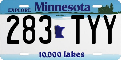 MN license plate 283TYY