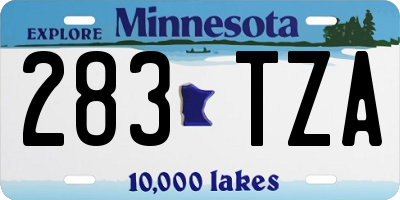 MN license plate 283TZA
