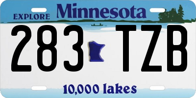 MN license plate 283TZB