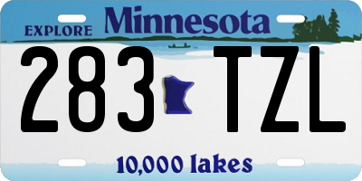 MN license plate 283TZL