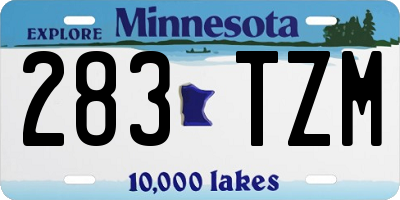 MN license plate 283TZM