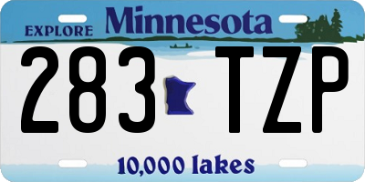MN license plate 283TZP