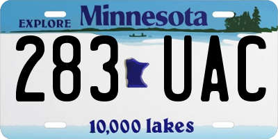 MN license plate 283UAC