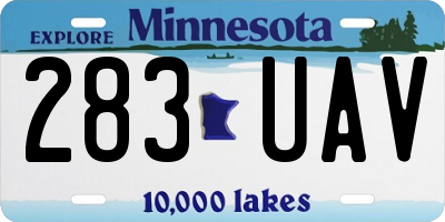 MN license plate 283UAV